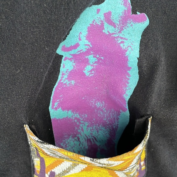 Men’s Empyre Pocket Short Sleeve Shirt With Wolf And Desert Design XL - Picture 6 of 14